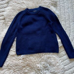 Quince Deep Blue Women's Crew Neck Sweater